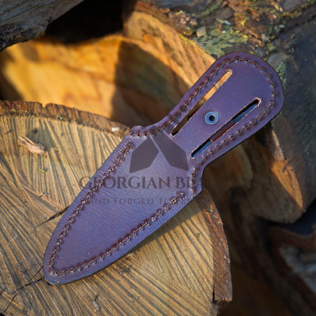 Pine Ridge - 6 - inch Damascus Steel Field Knife with Epoxy Pine Cone Handle