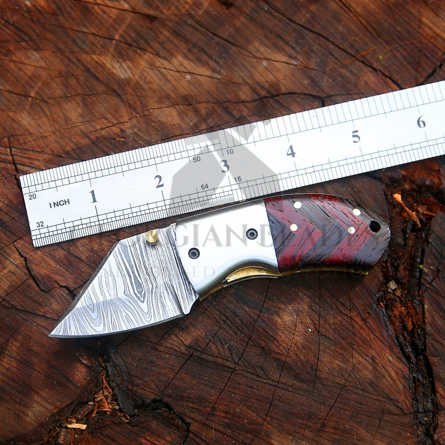 Mini Marvel - Hand Forged 5.5" Folding Knife with Leather Sheath