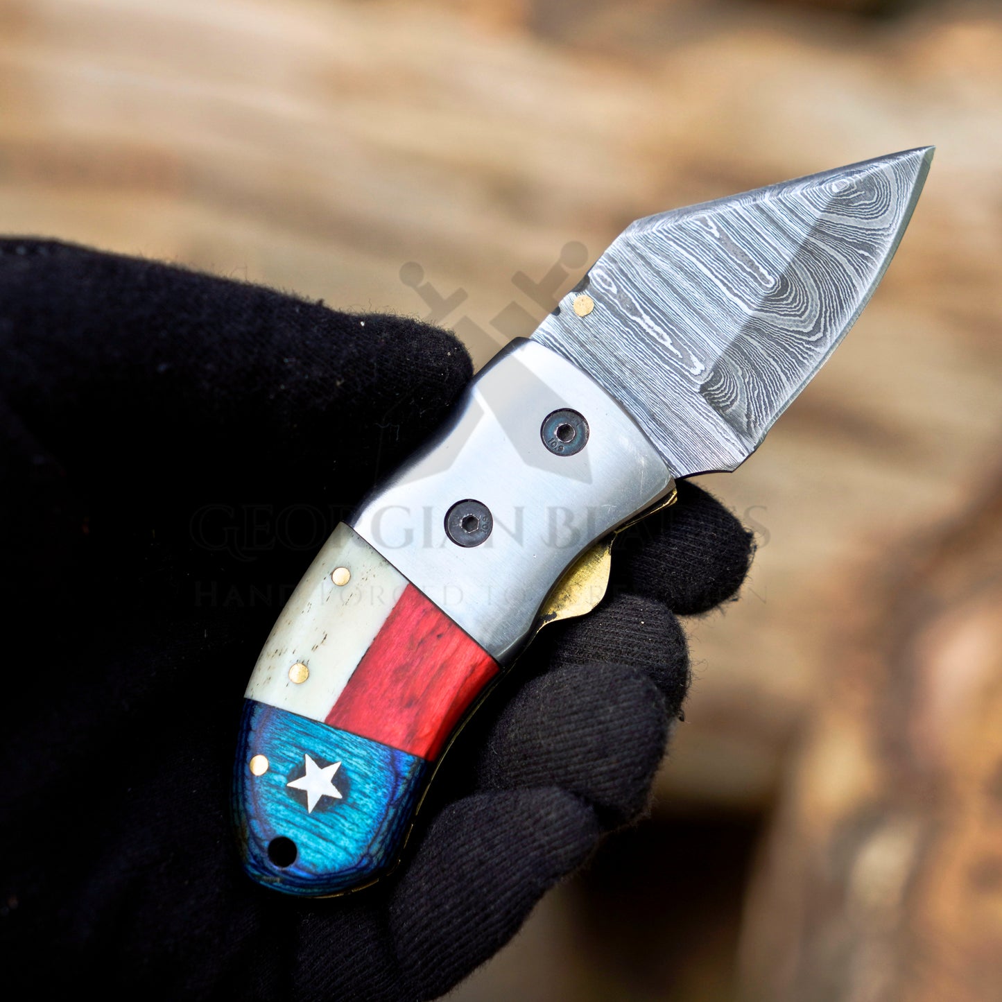 Paul Revere Knife - Hand Forged 5" EDC Mini Pocket Folding Knife with Leather Sheath