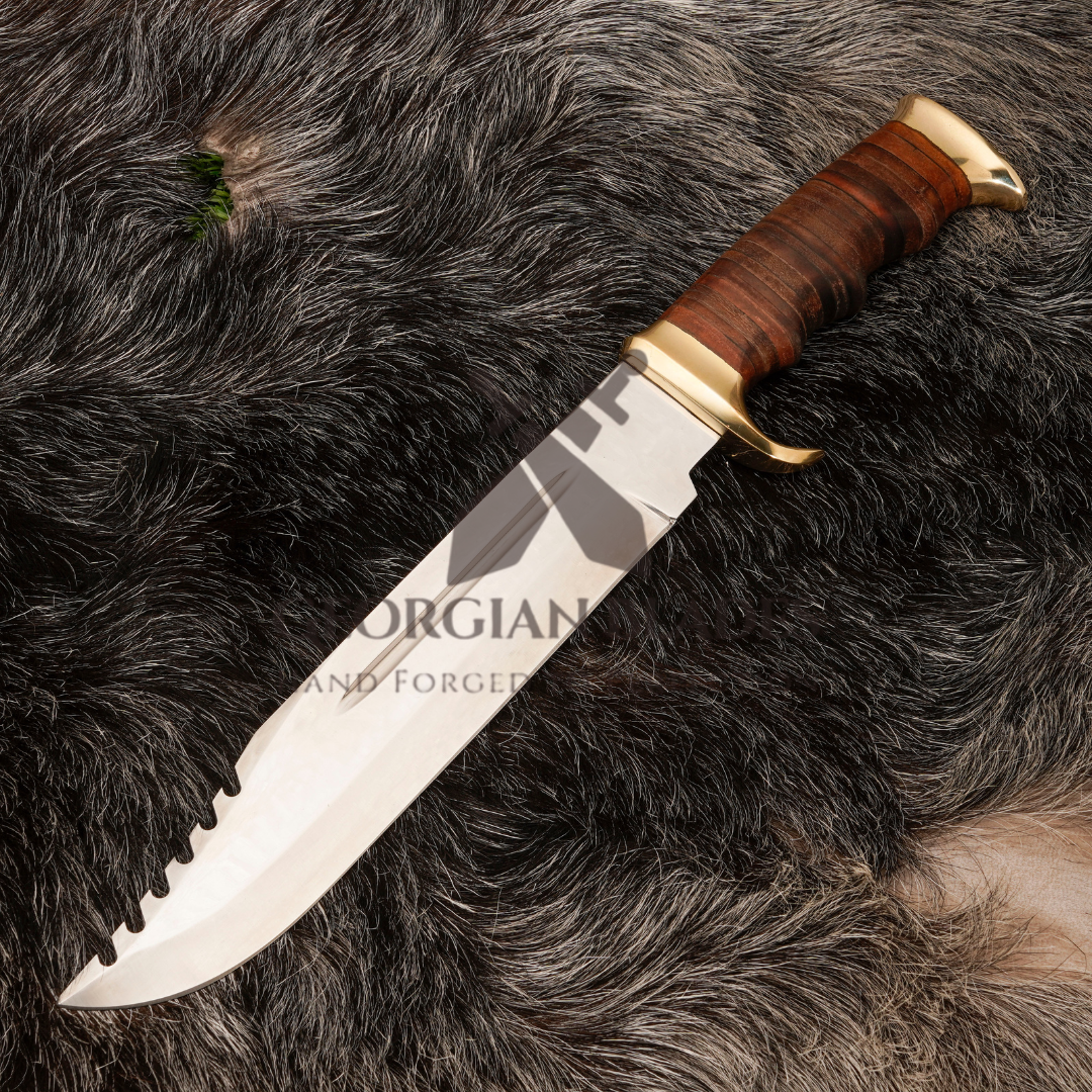 Wilderness Warden: Bowie Knife - Handmade J2 Bowie Knife Fix Blade - Composite Wood Handle