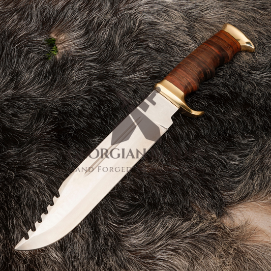 Wilderness Warden: Bowie Knife - Handmade J2 Bowie Knife Fix Blade - Composite Wood Handle