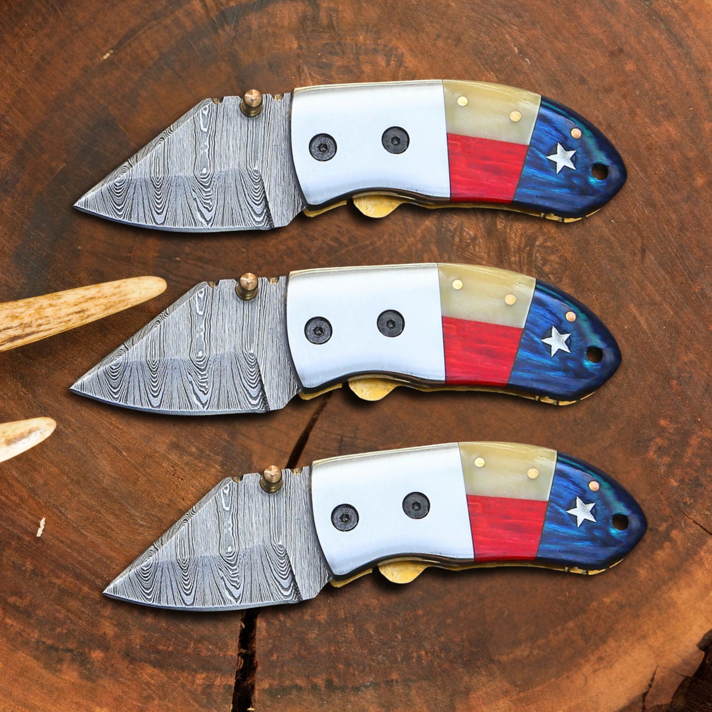 Paul Revere Knife – Hand-Forged 5" Damascus EDC | Best-Selling 3-Pack Option