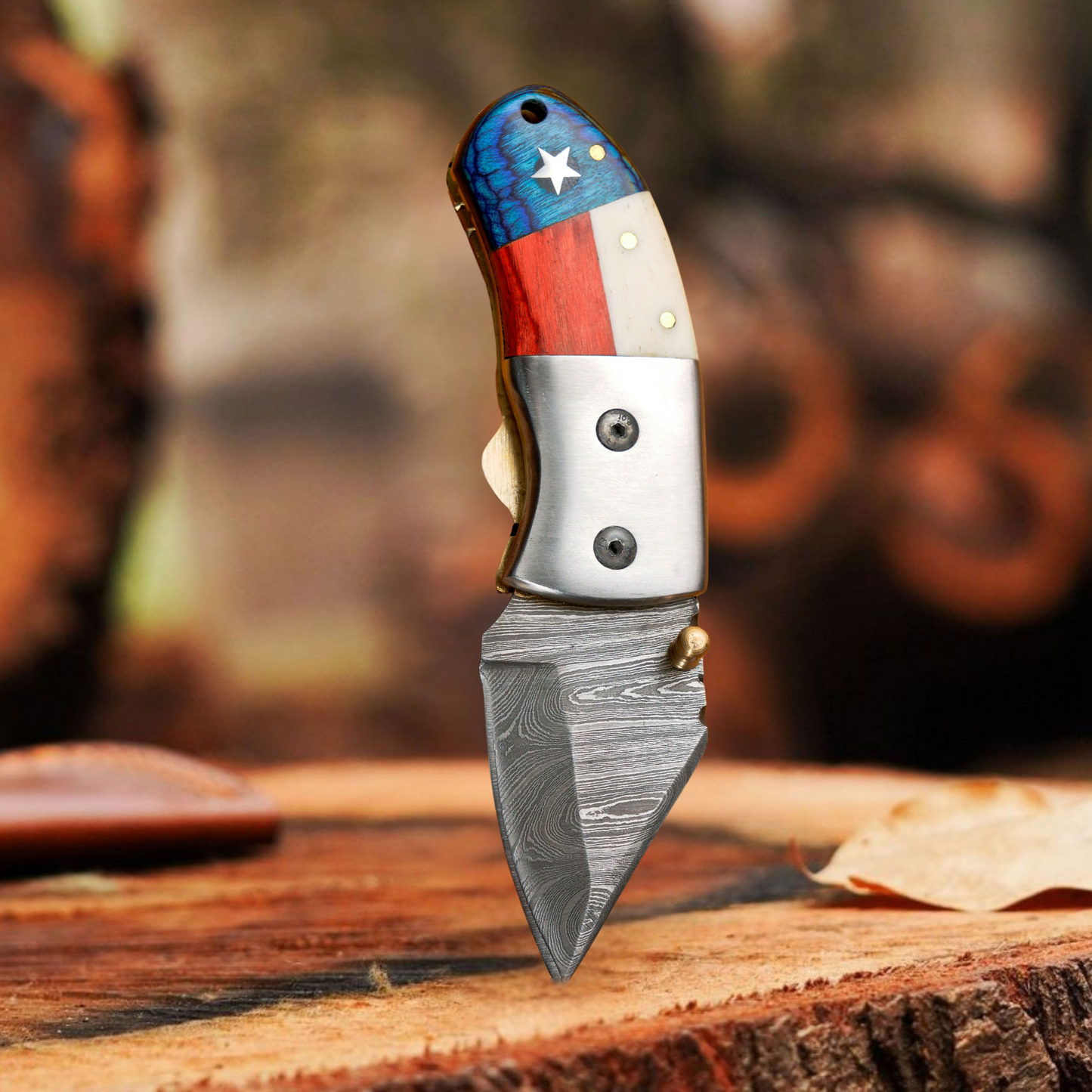 Pocket Titans Trio – Bundle of 3 Handmade Mini Knives with Leather Sheaths