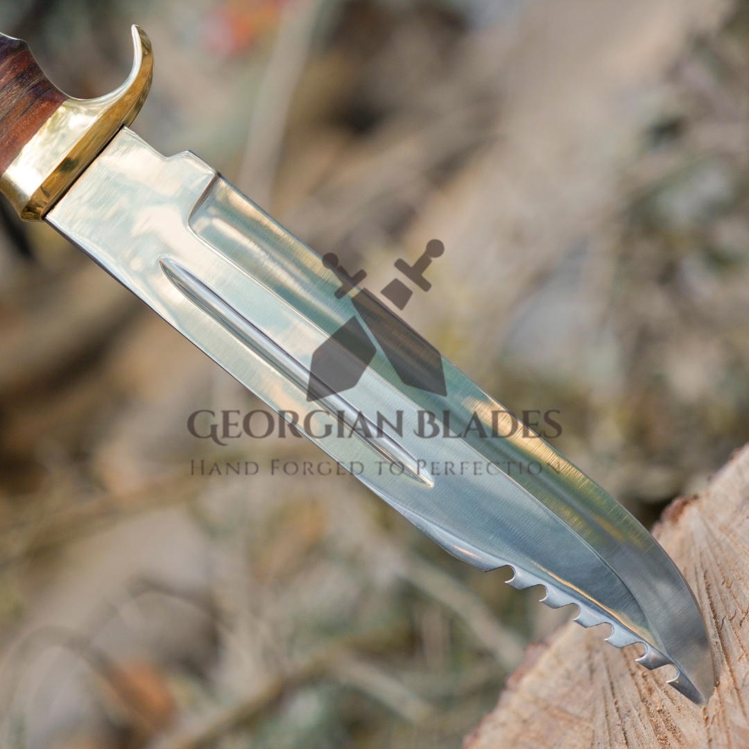 Wilderness Warden: Bowie Knife - Handmade J2 Bowie Knife Fix Blade - Composite Wood Handle