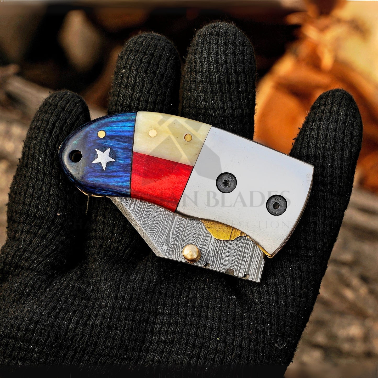 Paul Revere Knife - Hand Forged 5" EDC Mini Pocket Folding Knife with Leather Sheath