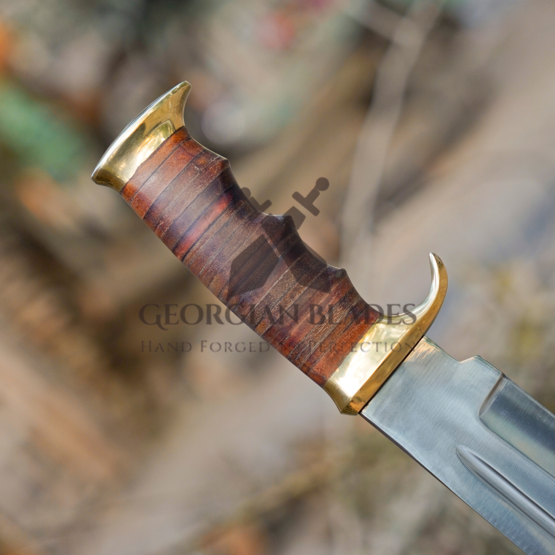 Wilderness Warden: Bowie Knife - Handmade J2 Bowie Knife Fix Blade - Composite Wood Handle
