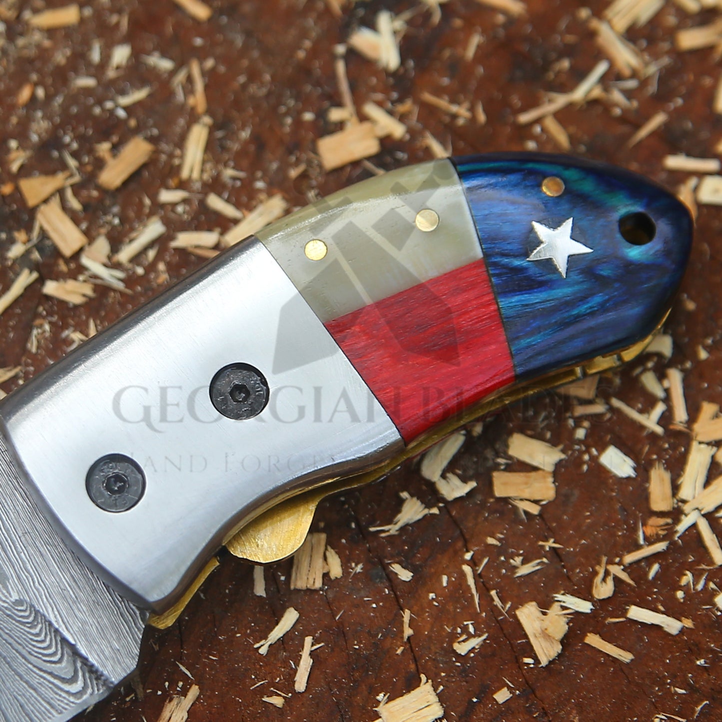 Paul Revere Knife - Hand Forged 5" EDC Mini Pocket Folding Knife with Leather Sheath