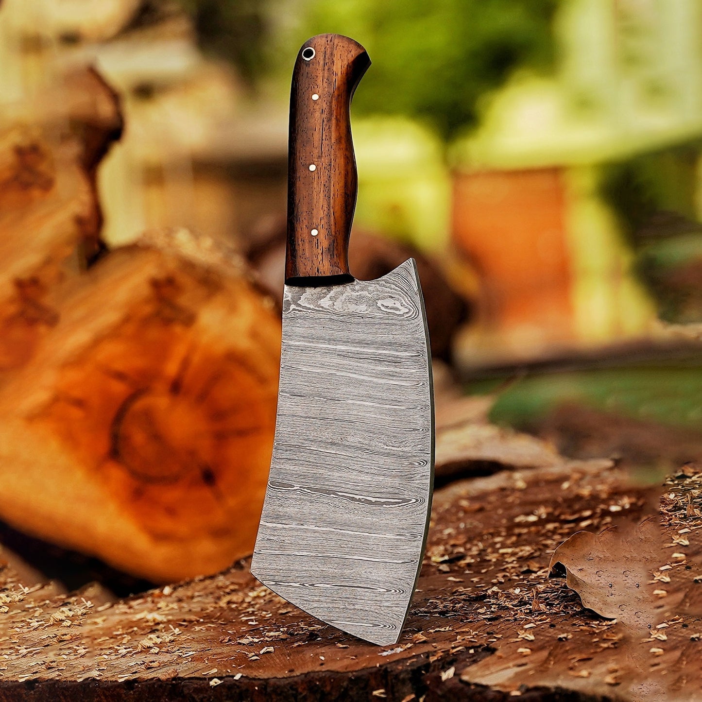The Steel Force Trio - 3-Piece Damascus & Carbon Steel Chopper Knife Bundle