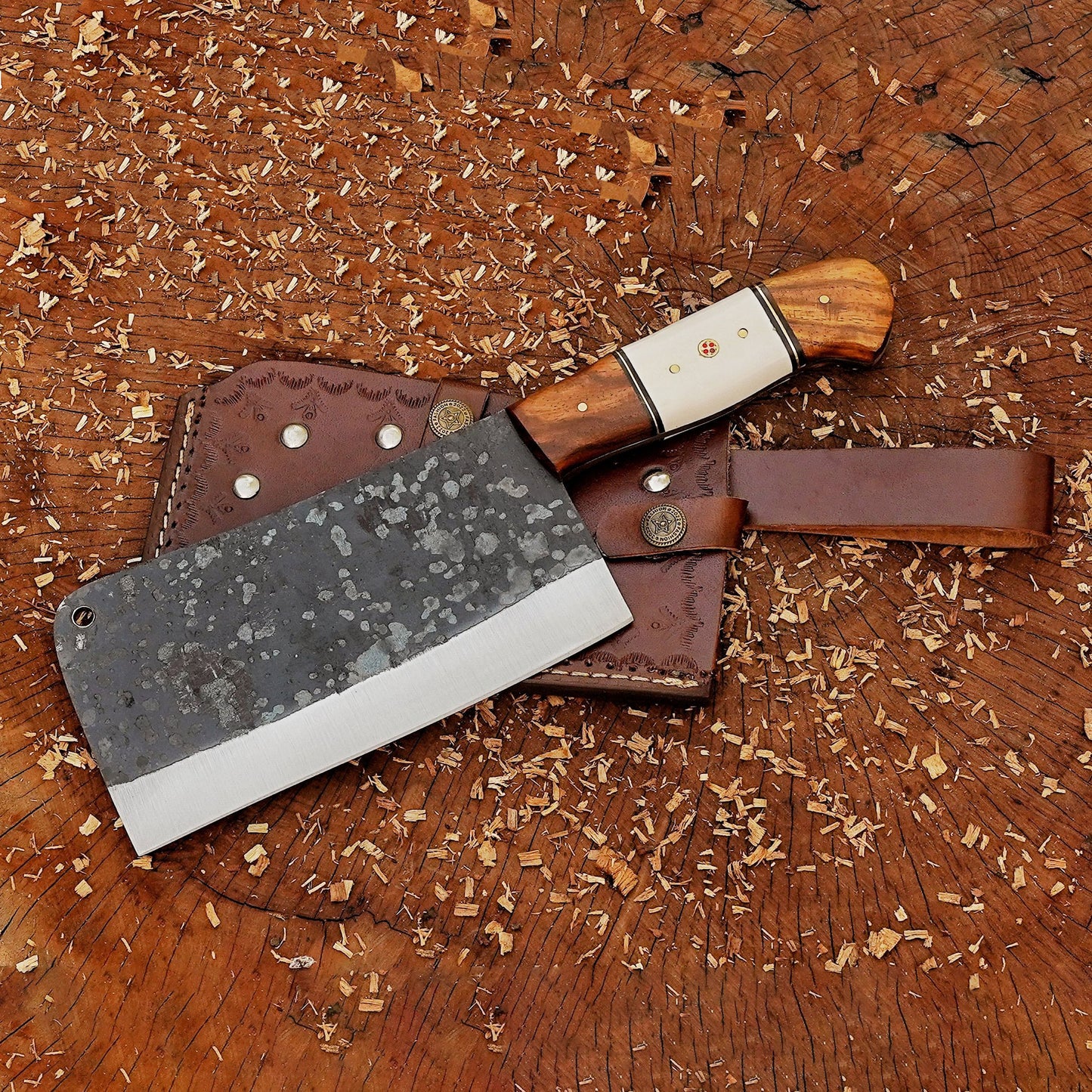 The Steel Force Trio - 3-Piece Damascus & Carbon Steel Chopper Knife Bundle