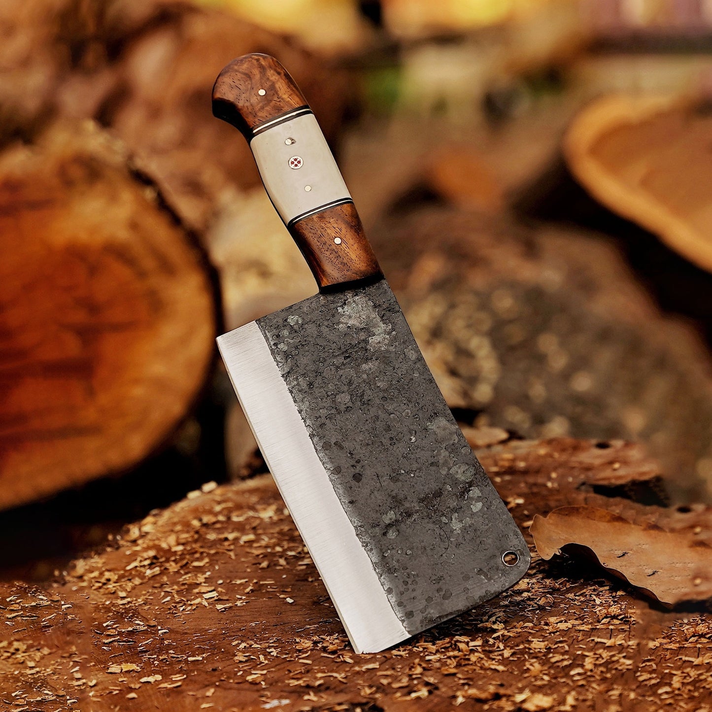 The Steel Force Trio - 3-Piece Damascus & Carbon Steel Chopper Knife Bundle