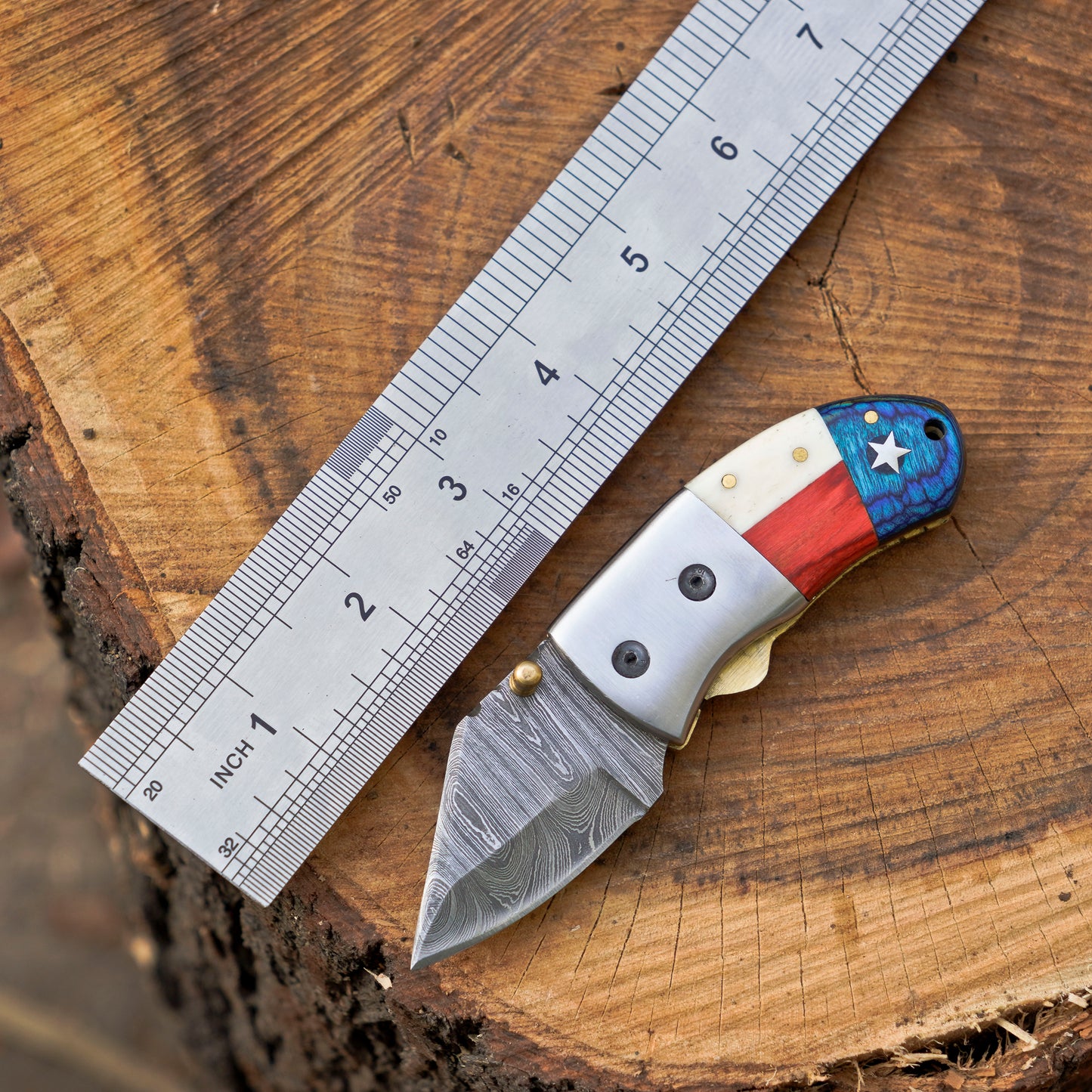 Pocket Titans Trio – Bundle of 3 Handmade Mini Knives with Leather Sheaths