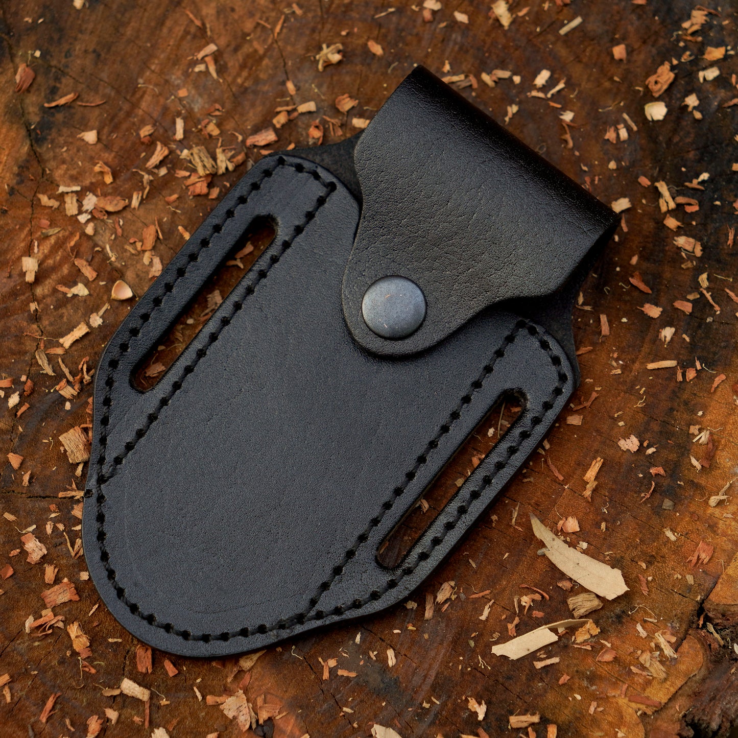 The Founders Trio – Bundle of 3 Hand-Forged Damascus Folding Knives with Leather Sheaths