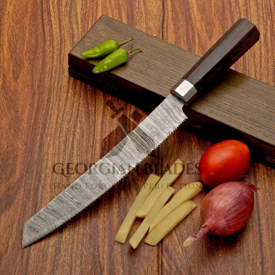 Gastronome's Grace - 7 Piece Kitchen Chef Set with Wenge Wood Handle and Leather Roll