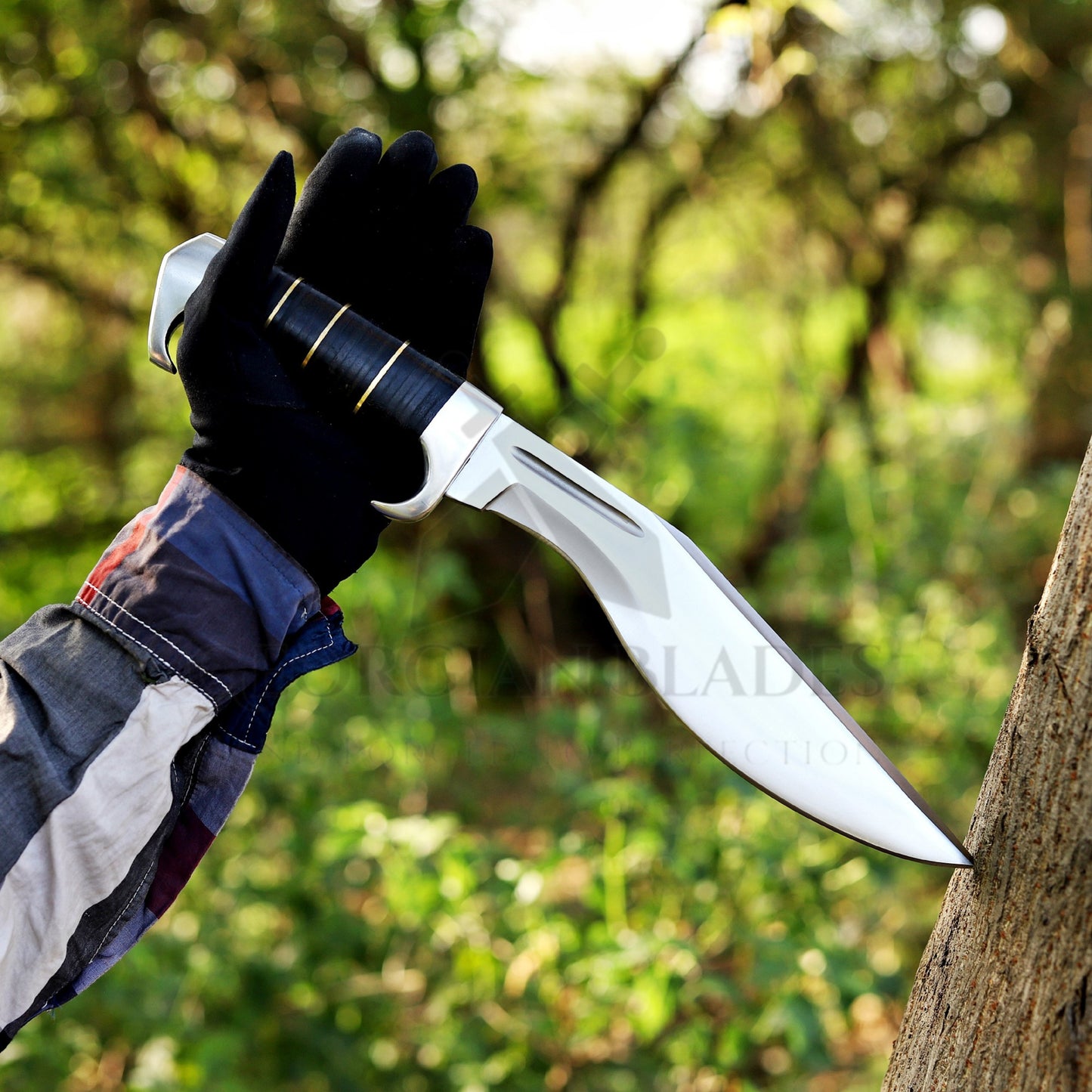Eisenhower Kukri Knife: 15.7 inch Kukri Knife with Leather Sheath