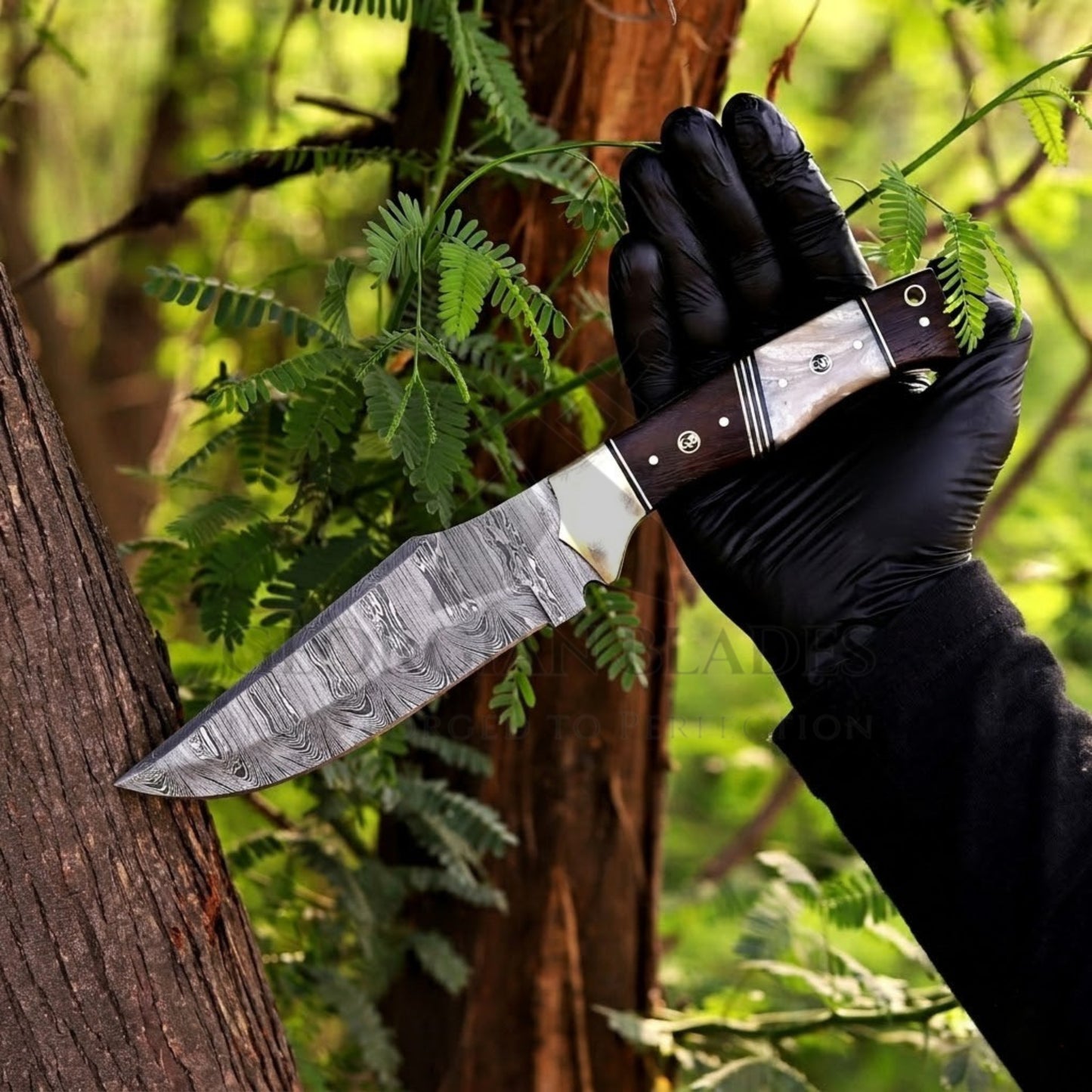 Savage Soulblade - 11" Custom Hand Forged Hunting Knife with Leather Sheath