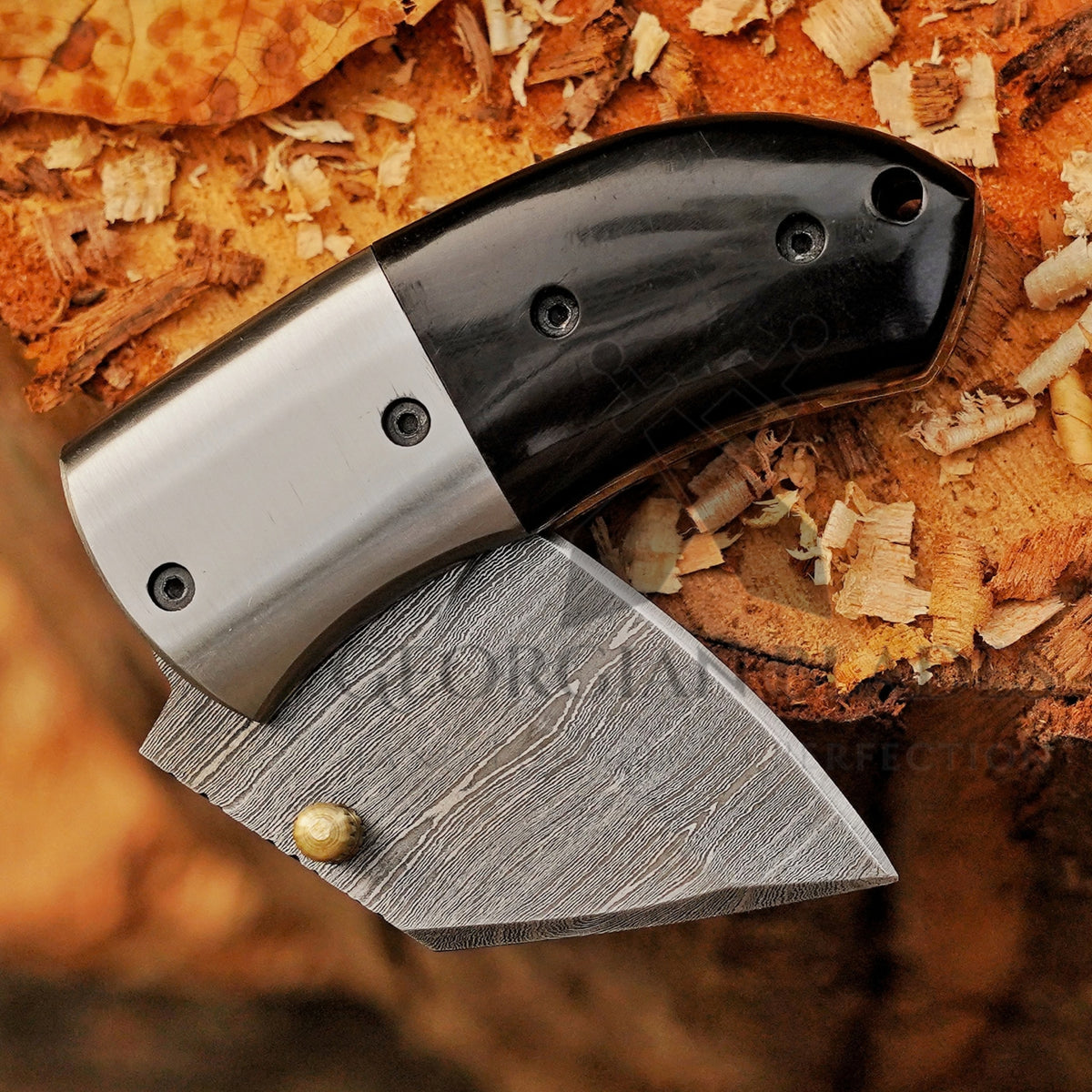 Tiny Torque - Hand Forged 5" EDC Mini Pocket Folding Knife with Leather Sheath