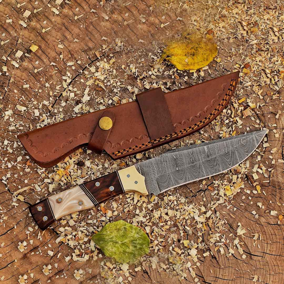 Savage Soulblade - 11" Custom Hand Forged Hunting Knife with Leather Sheath