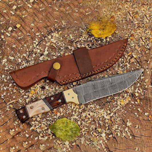 Savage Soulblade - 11" Custom Hand Forged Hunting Knife with Leather Sheath