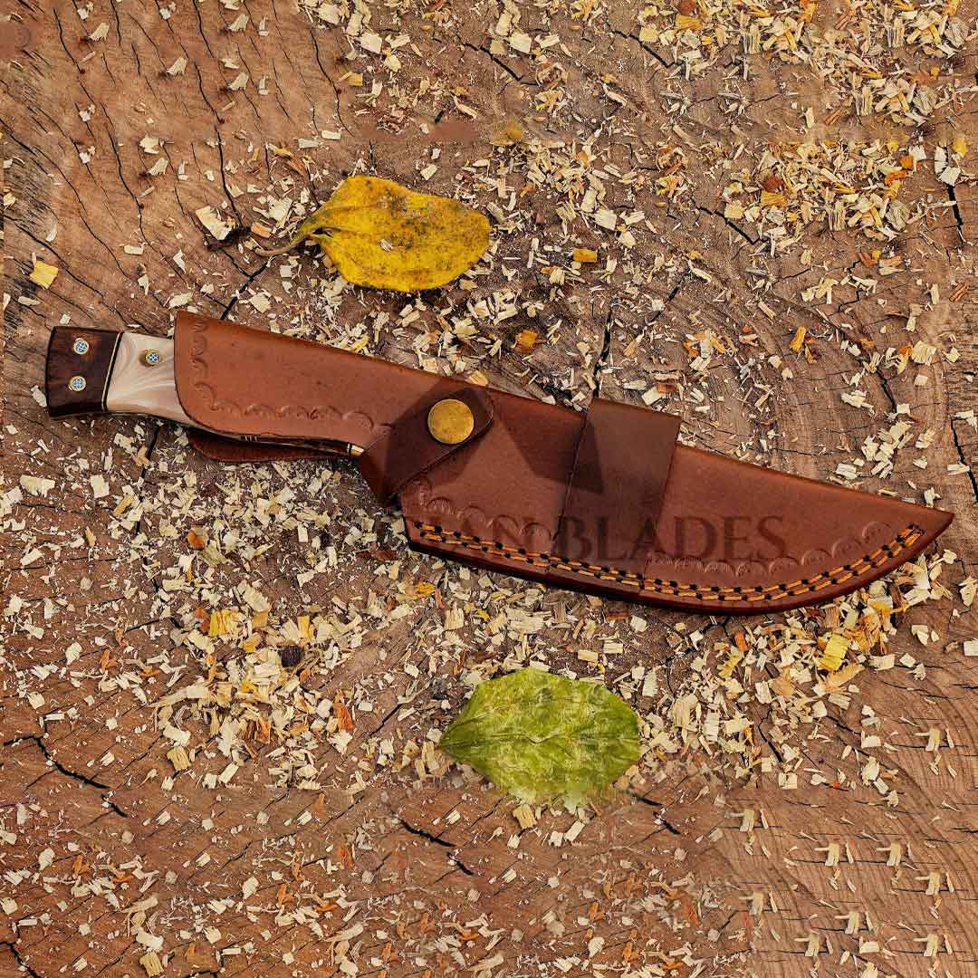 Savage Soulblade - 11" Custom Hand Forged Hunting Knife with Leather Sheath