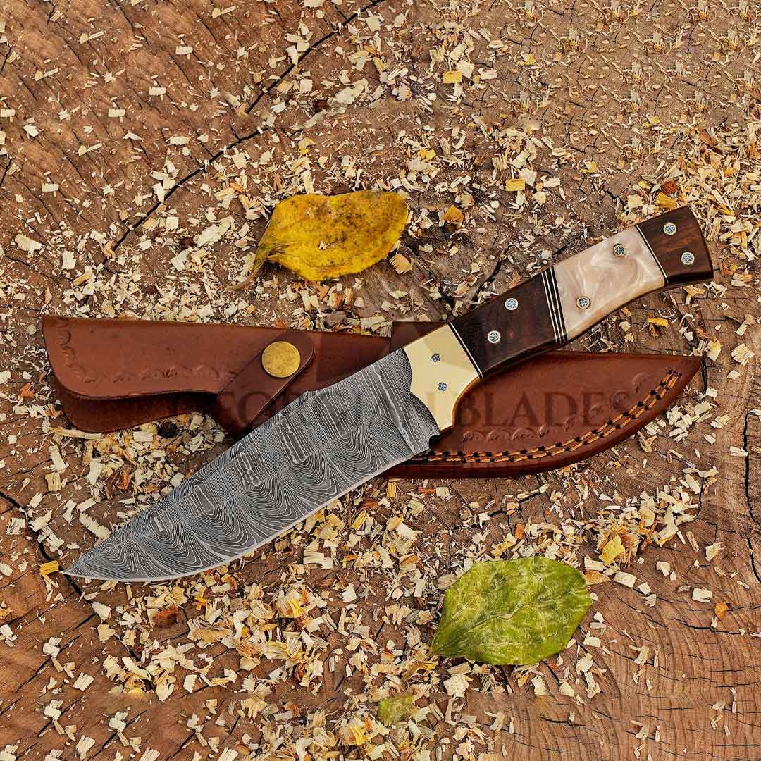 Savage Soulblade - 11" Custom Hand Forged Hunting Knife with Leather Sheath