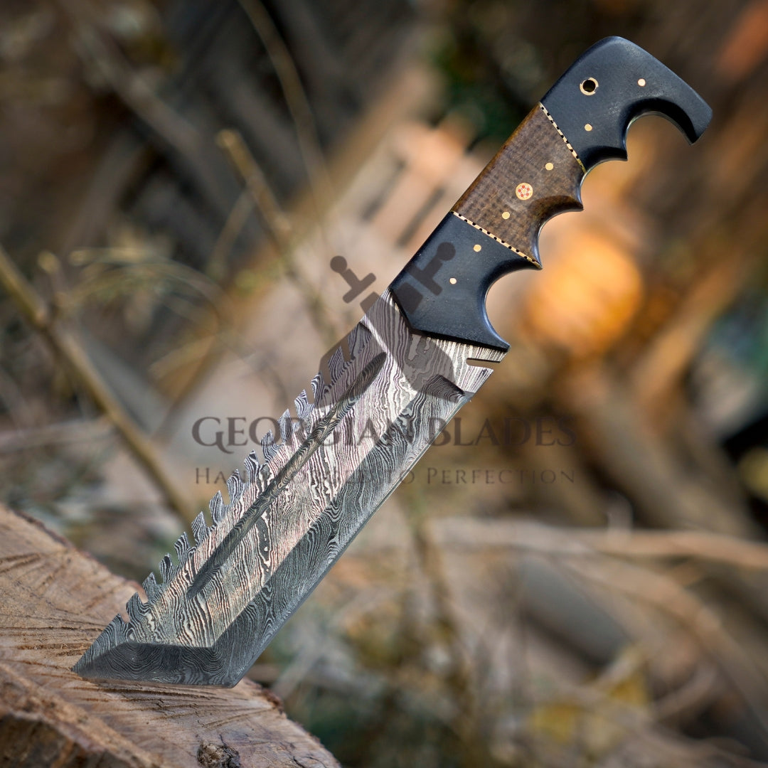 Voyager Vanguard: HANDMADE DAMASCUS Steel Hunting Tracker Fix Blade Knife Full Tang