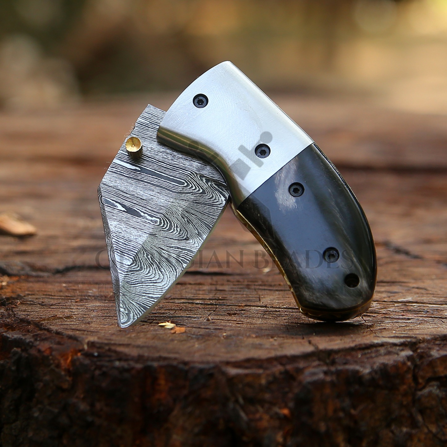 Tiny Torque - Hand Forged 5.5" EDC Mini Pocket Folding Knife with Leather Sheath