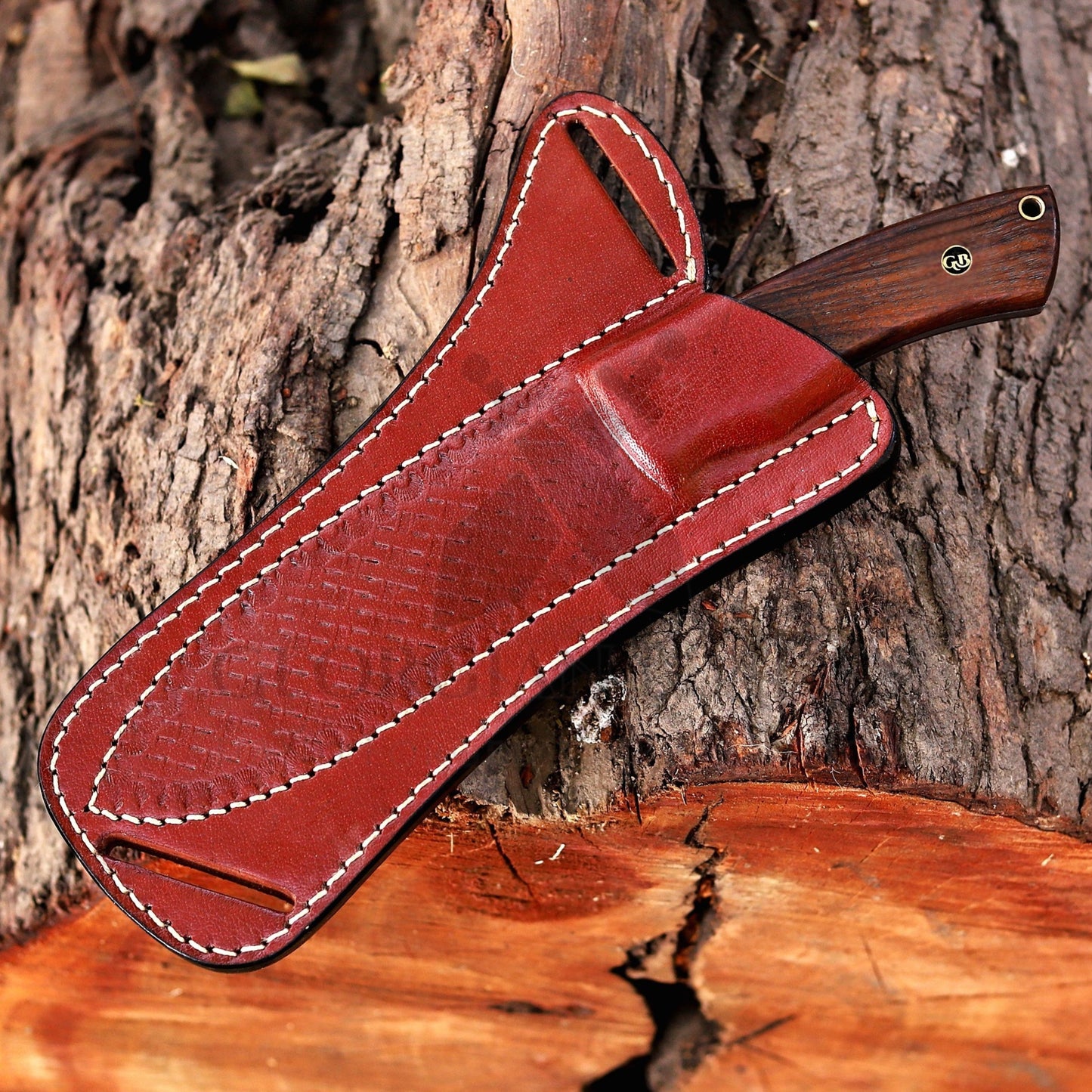 Razorwind - 11" Full Tang Hand Forged Damascus Hunting Knives with Walnut Wood Handle