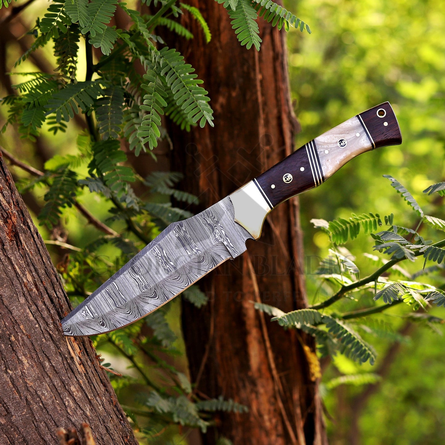 Savage Soulblade - 11" Custom Hand Forged Hunting Knife with Leather Sheath
