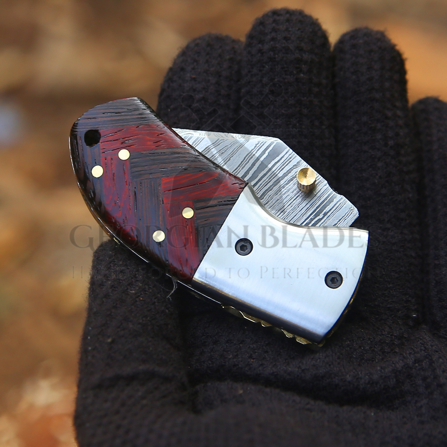 Mini Marvel - Hand Forged 5.5" Folding Knife with Leather Sheath
