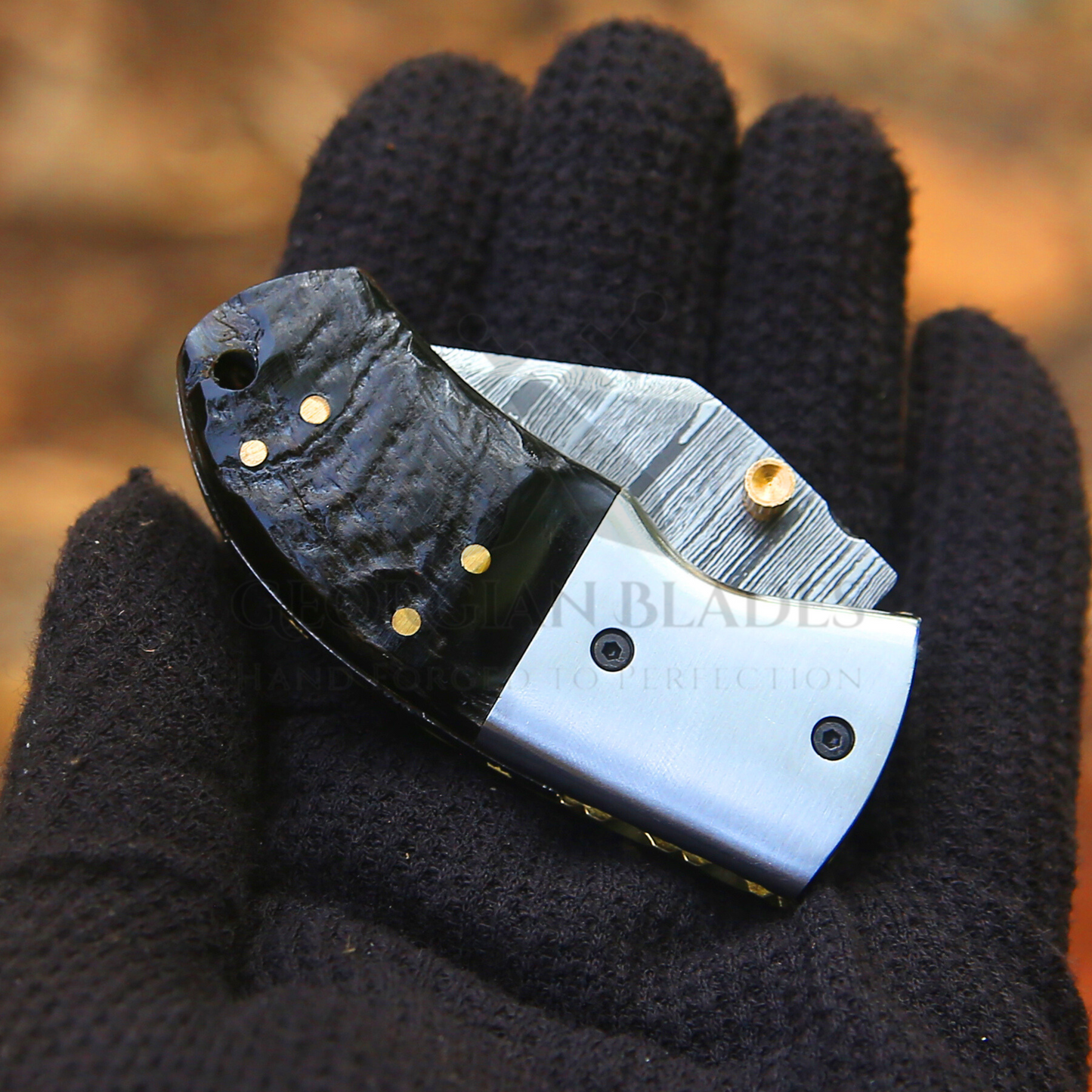 Lil' Capra Cutter - Hand Forged 5.5" EDC Pocket Folding Knife with Leather Sheath