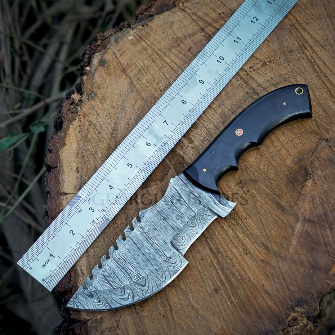 Pathfinder Pro: Handmade Forged Damascus Steel Tracker Hunting Bushcraft Knife Survival EDC 10” With Micarta Handle