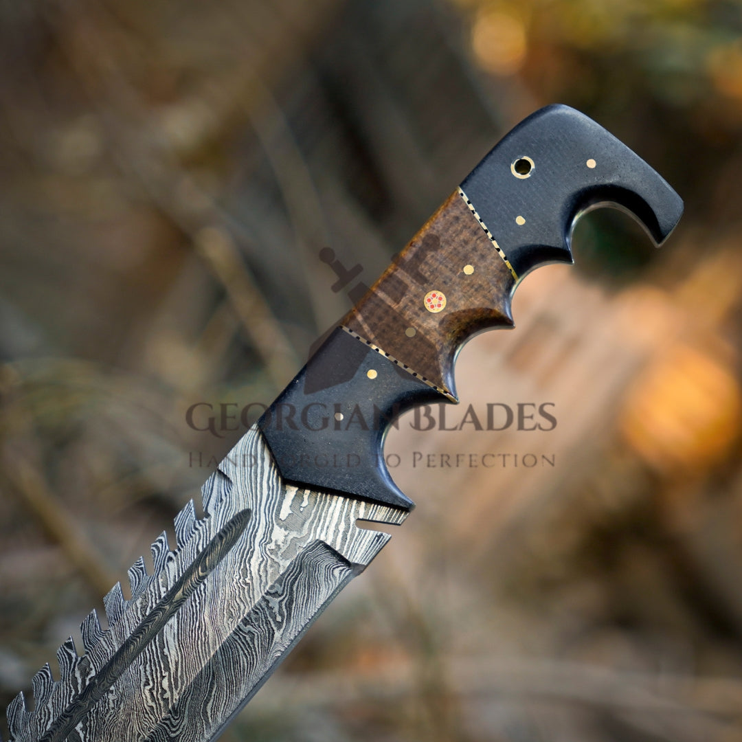 Voyager Vanguard: HANDMADE DAMASCUS Steel Hunting Tracker Fix Blade Knife Full Tang