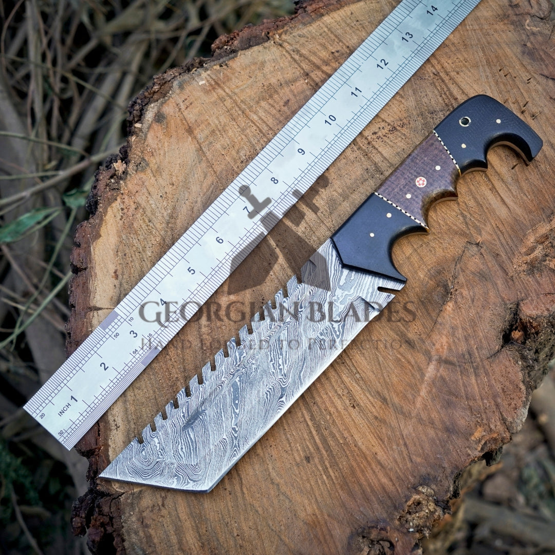 Voyager Vanguard: HANDMADE DAMASCUS Steel Hunting Tracker Fix Blade Knife Full Tang