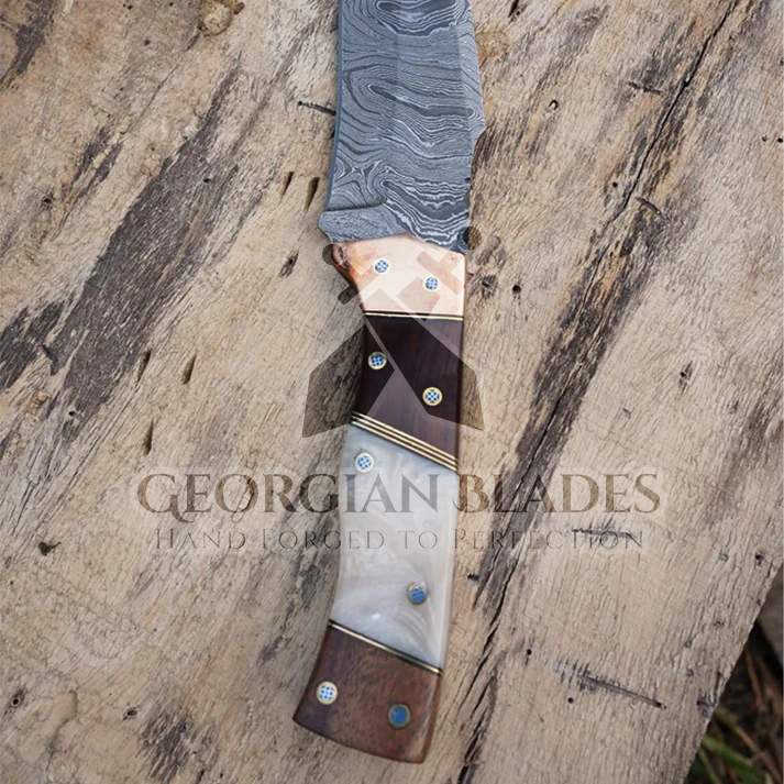 Savage Soulblade - 11" Custom Hand Forged Hunting Knife with Leather Sheath