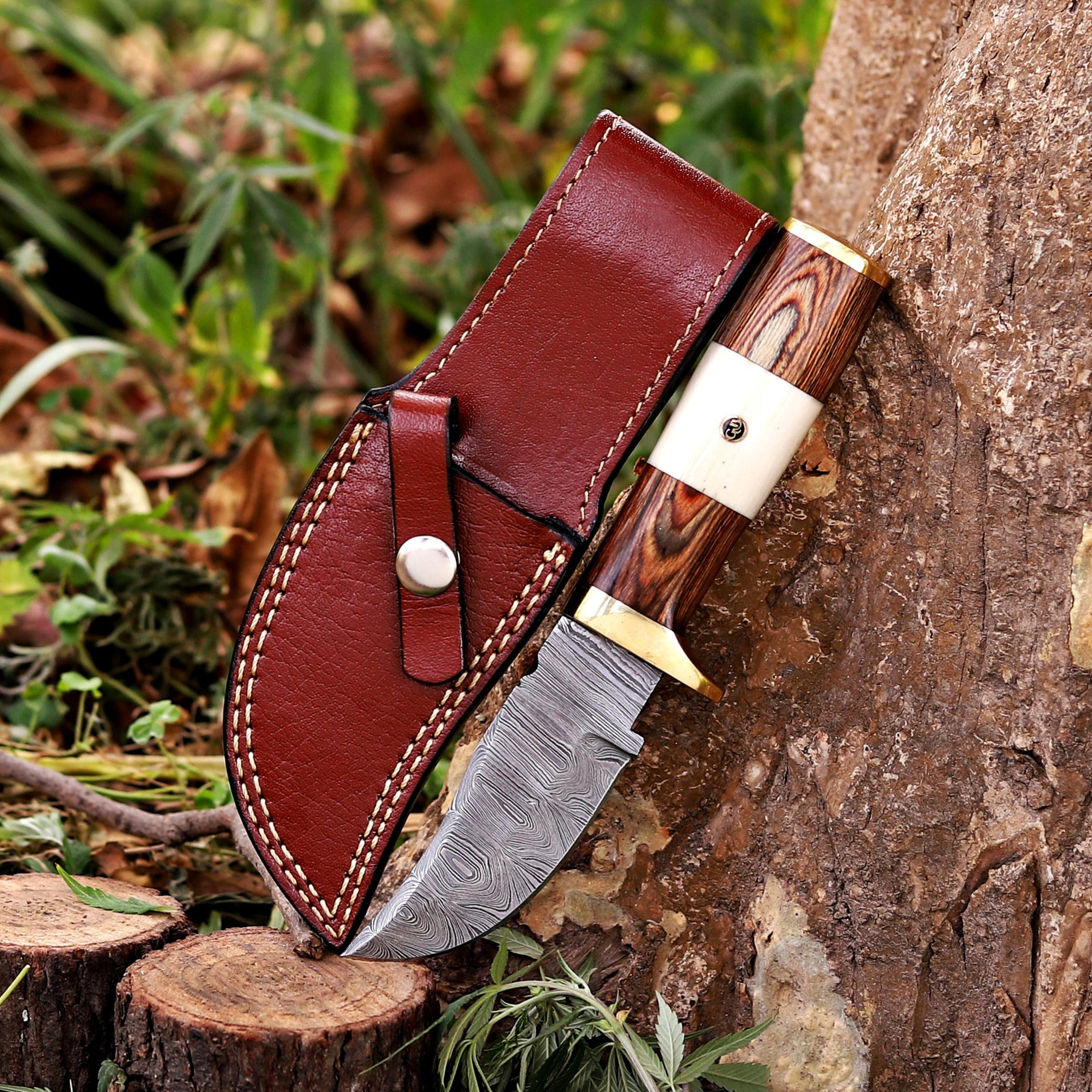 Mike Fink Skinner - Custom Hand Forged Damascus Steel Hunting