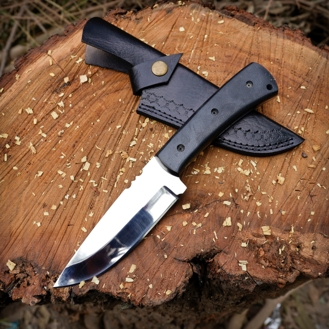 The "Daniel Boone" Hunting Knife 9.5 inches D2 Steel Micarta Handle with Leather Sheath