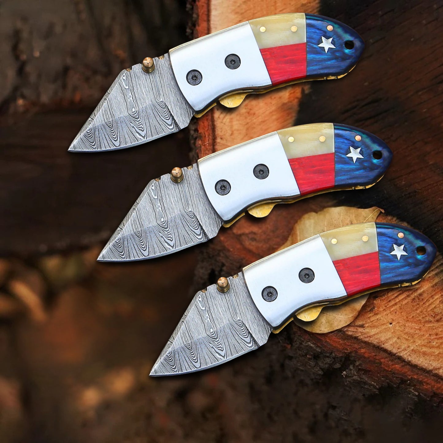 Paul Revere Knife – Hand-Forged 5" Damascus EDC | Best-Selling 3-Pack Option
