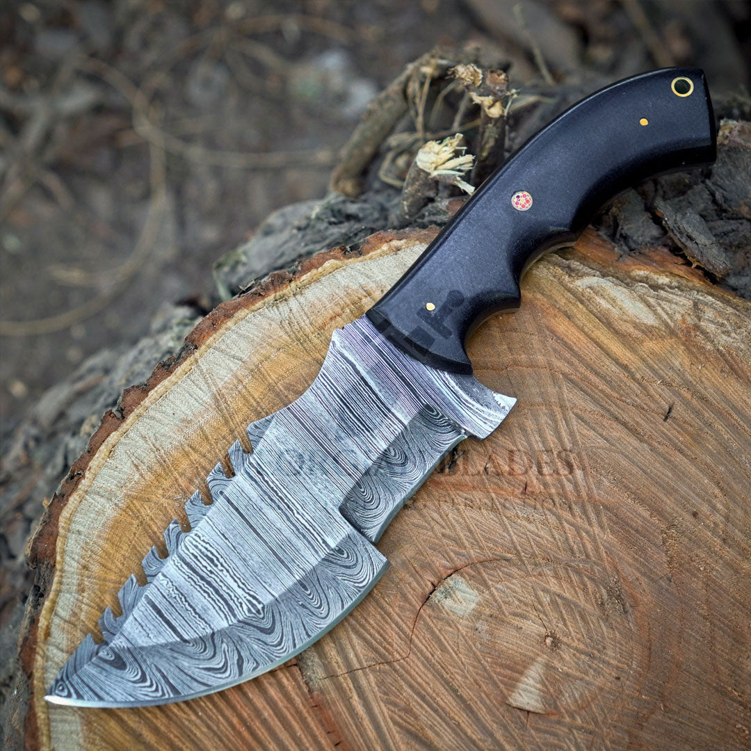 Pathfinder Pro: Handmade Forged Damascus Steel Tracker Hunting Bushcraft Knife Survival EDC 10” With Micarta Handle