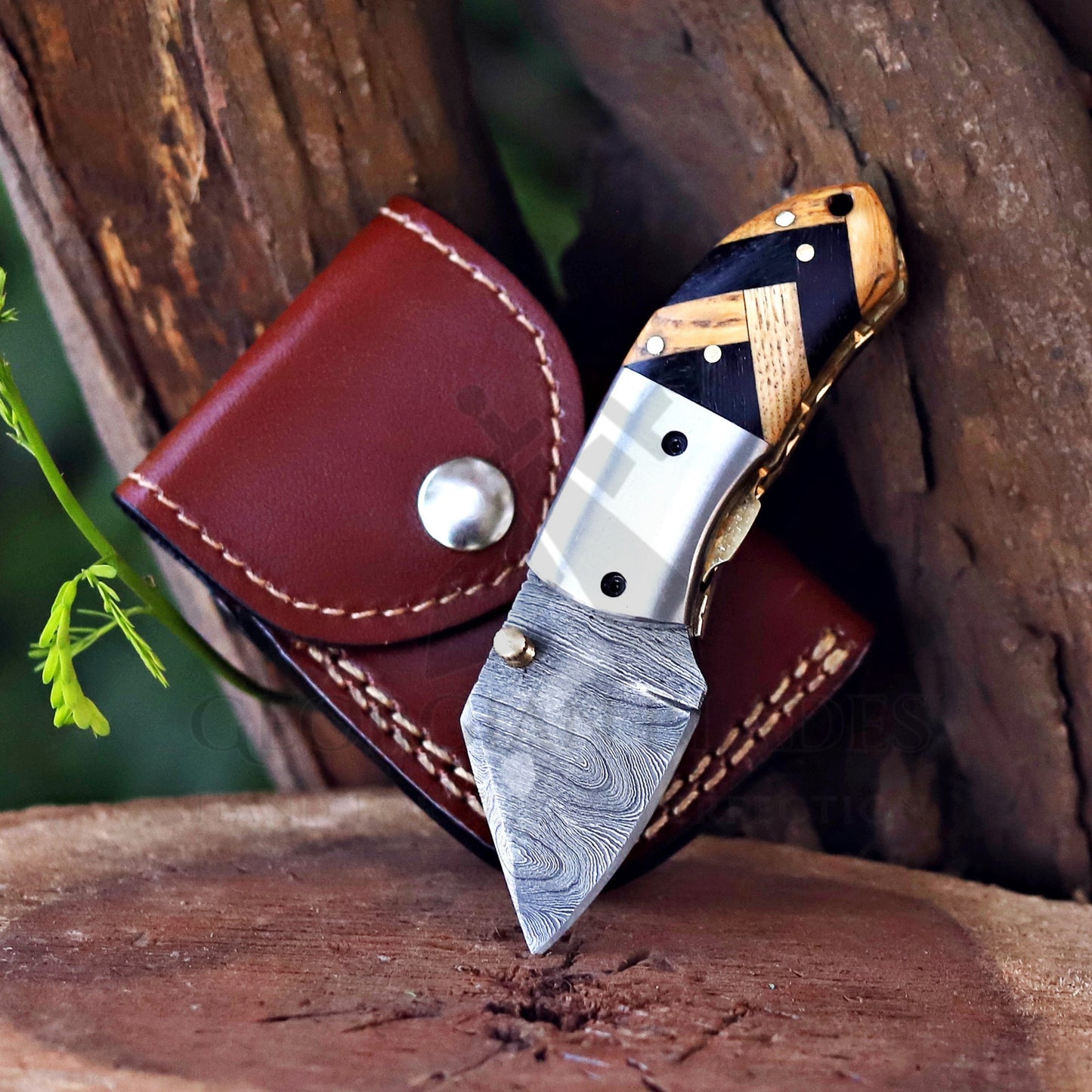 Elite Mini Trio – Bundle of 3 Mini Folding Knives with Leather Sheaths
