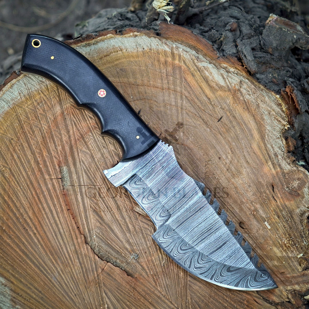 Pathfinder Pro: Handmade Forged Damascus Steel Tracker Hunting Bushcraft Knife Survival EDC 10” With Micarta Handle