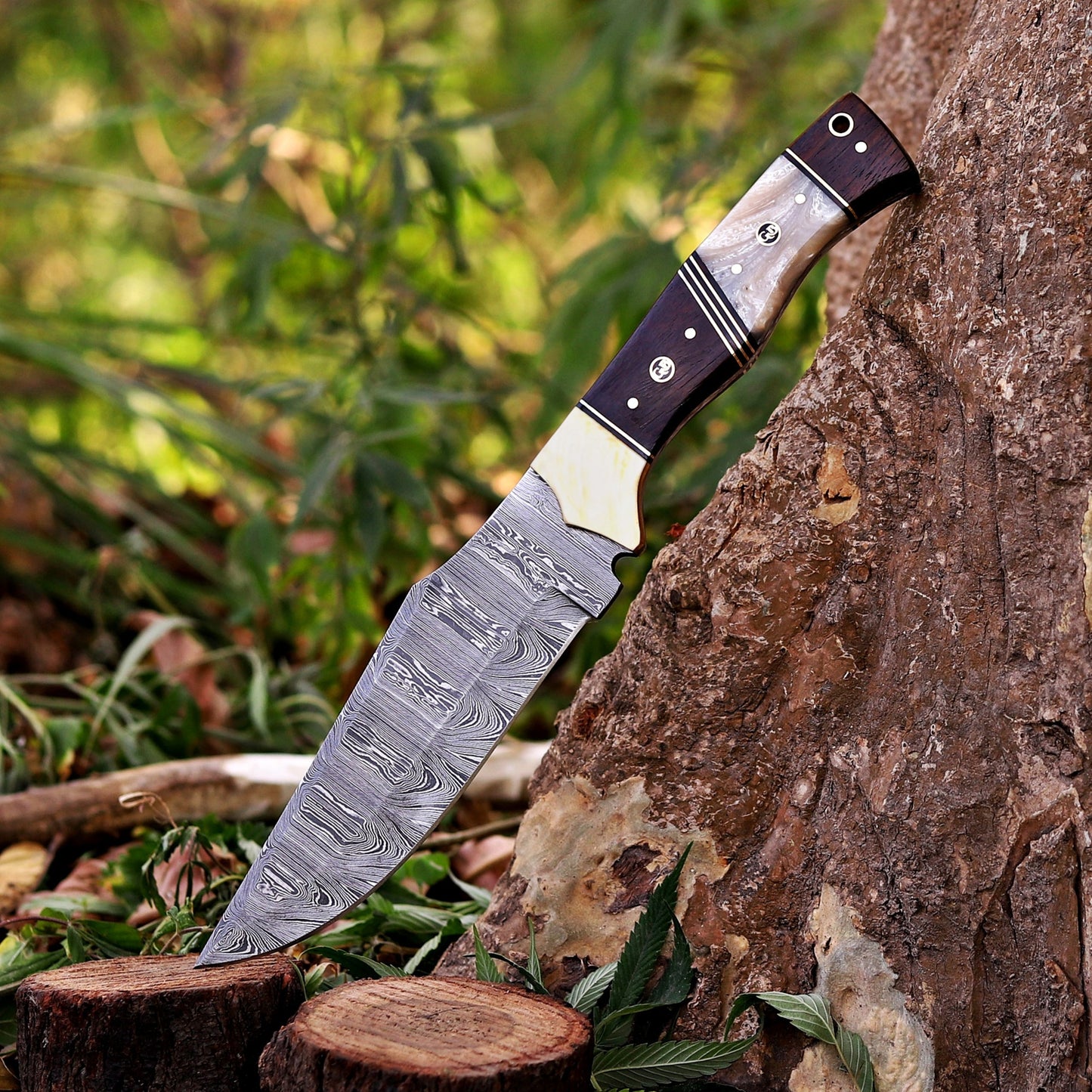 Savage Soulblade - 11" Custom Hand Forged Hunting Knife with Leather Sheath