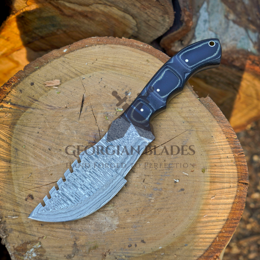 The Jim Bridger - 10 inch Tracker Knife with Micarta Handle Built for the Wilderness with Leather Sheath