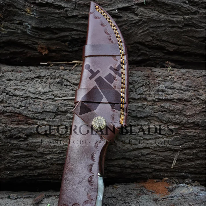 Savage Soulblade - 11" Custom Hand Forged Hunting Knife with Leather Sheath