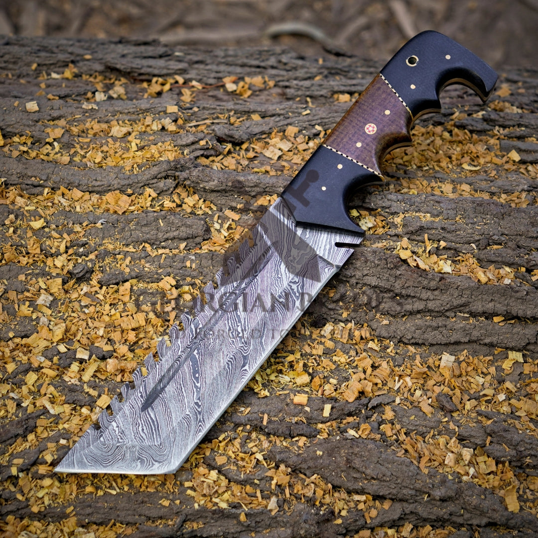 Voyager Vanguard: HANDMADE DAMASCUS Steel Hunting Tracker Fix Blade Knife Full Tang