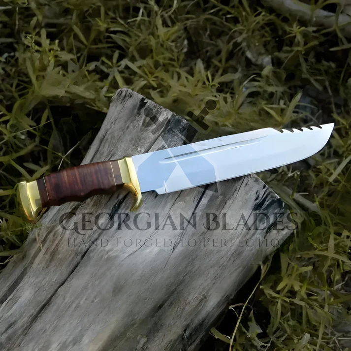 Wilderness Warden: Bowie Knife - Handmade D2 Bowie Knife Fix Blade - Composite Wood Handle