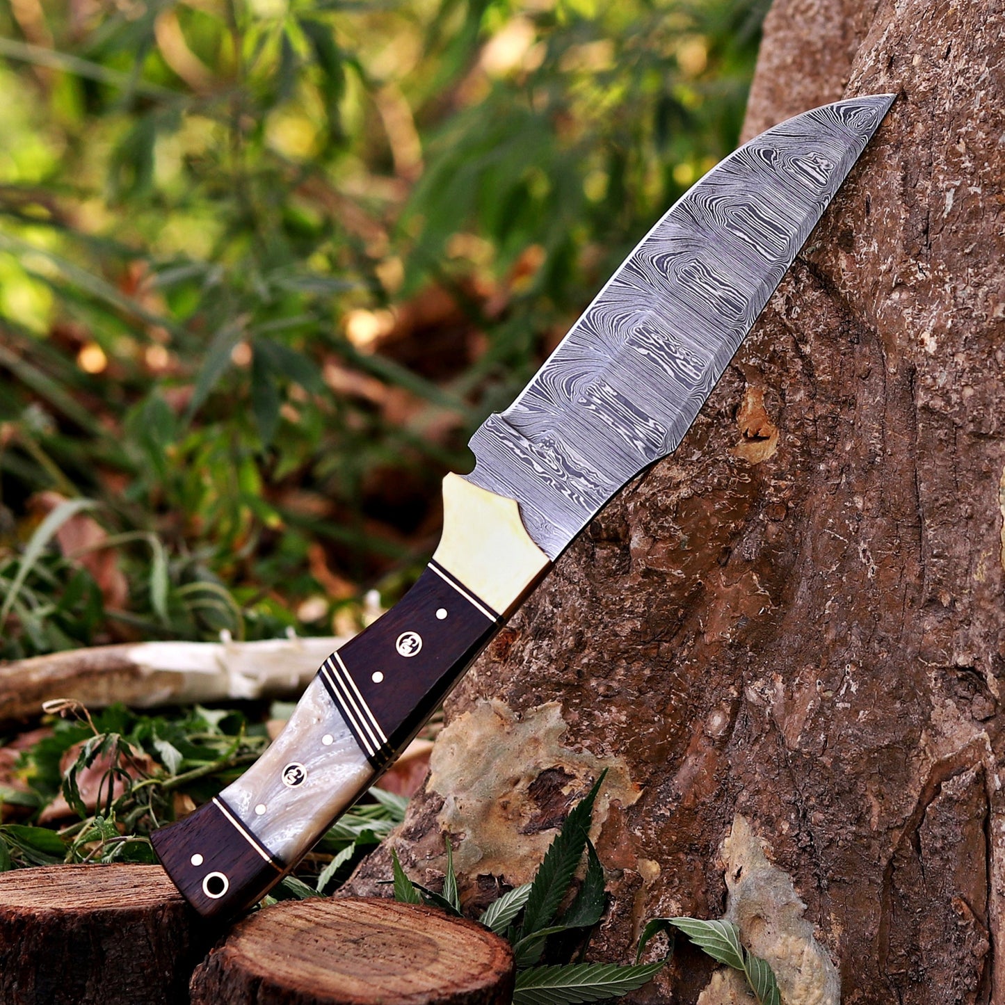 Savage Soulblade - 11" Custom Hand Forged Hunting Knife with Leather Sheath