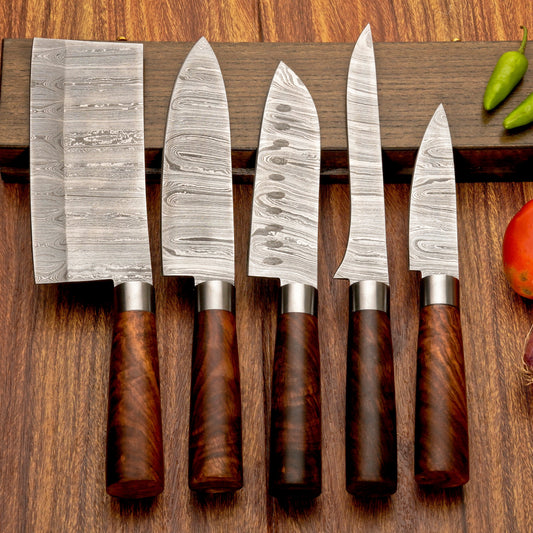 Majestic Forge Damascus Chef Knife Set - Precision-Crafted Elegance for the Modern Culinary Artist