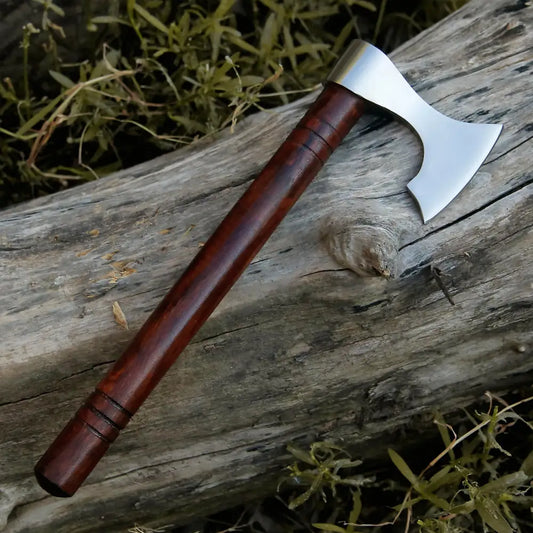 Small Forged Carbon Steel Axe with Rose Wood Shaft - Viking Axe X-102