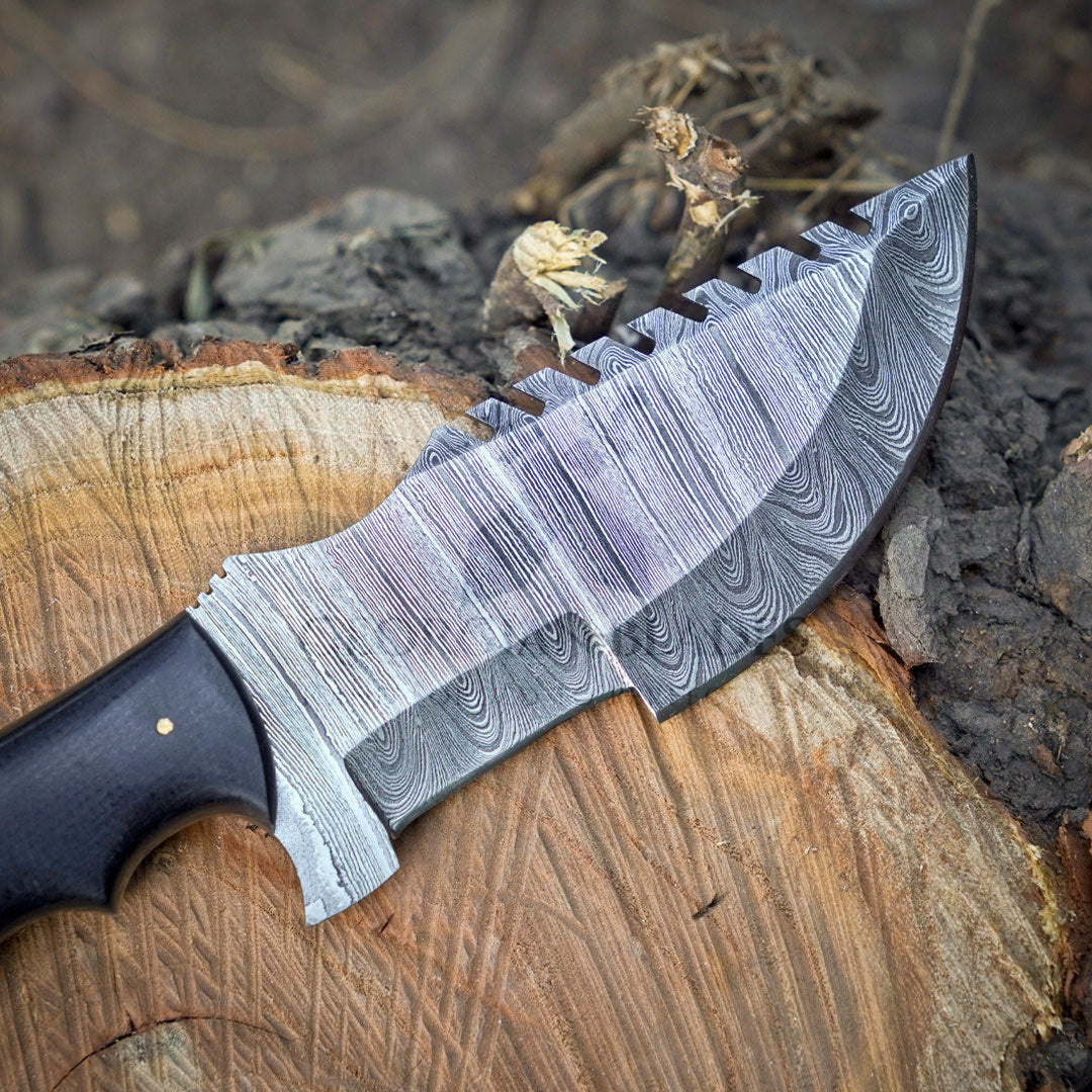 Pathfinder Pro: Handmade Forged Damascus Steel Tracker Hunting Bushcraft Knife Survival EDC 10” With Micarta Handle