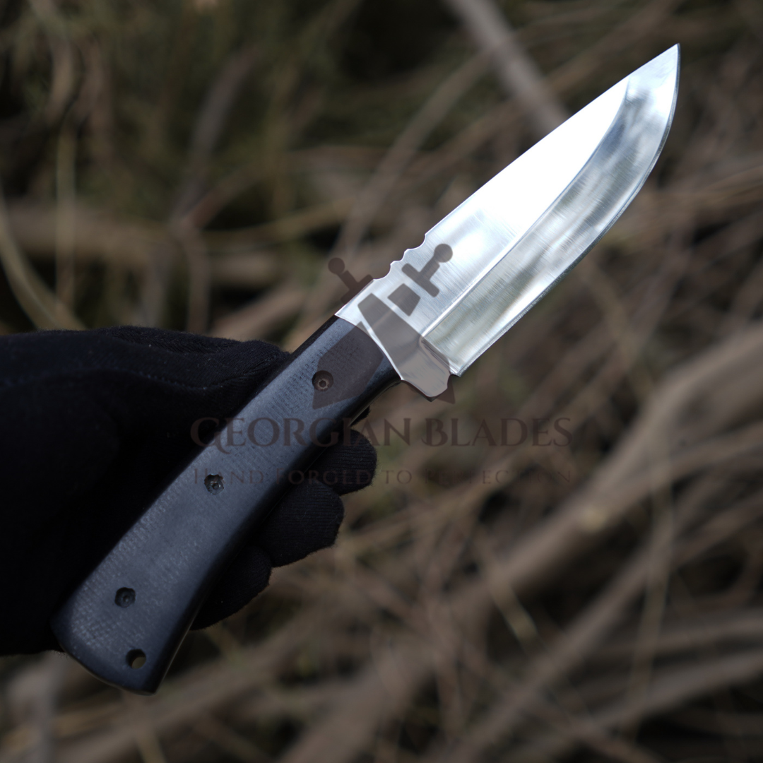 The "Daniel Boone" Hunting Knife 9.5 inches D2 Steel Micarta Handle with Leather Sheath